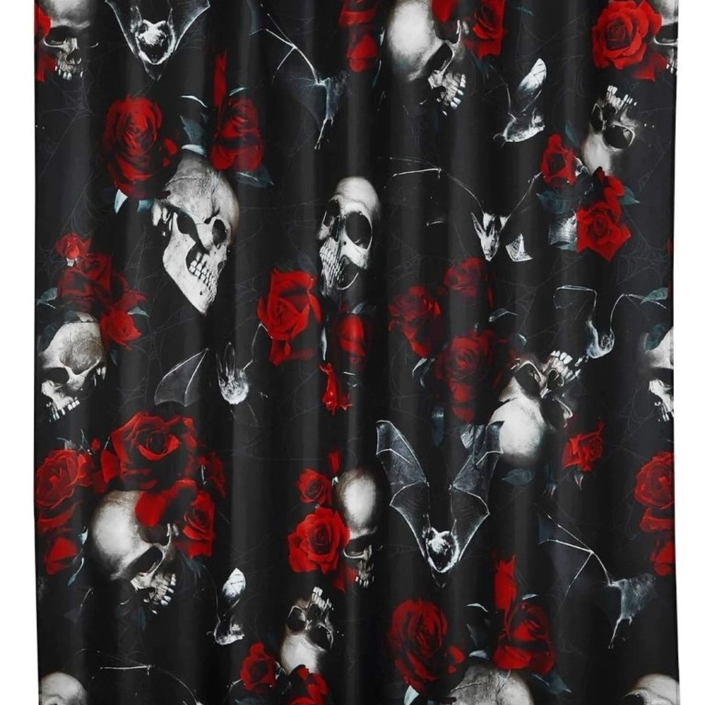 Killstar haunted garden shower curtain